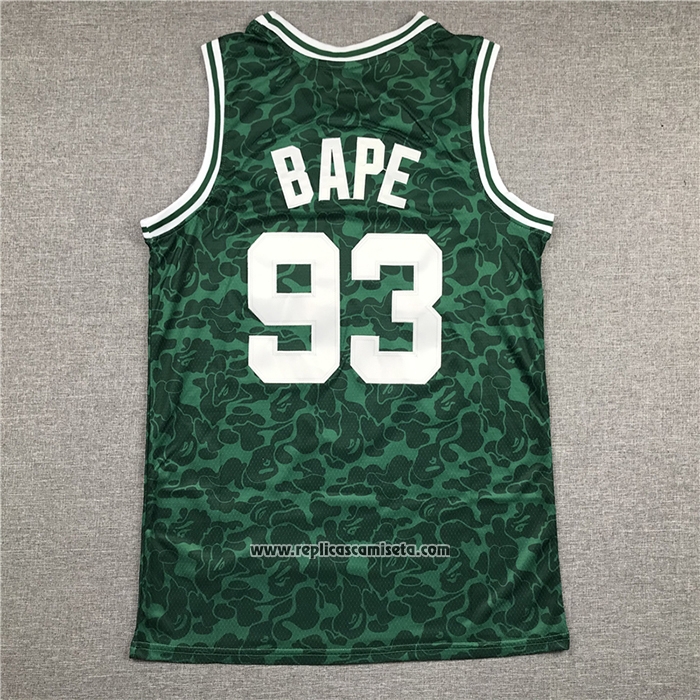 Camiseta Boston Celtics Bape #93 Hardwood Classic Verde